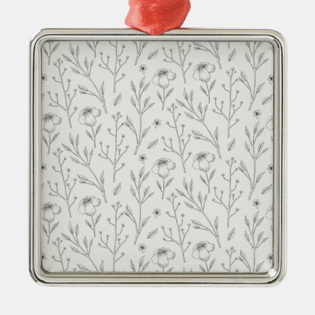 Flower Vår Botanical Blommigt Julgransprydnad Metall (Framsidan)