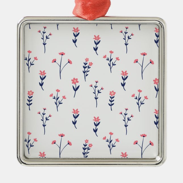 Flower Vår Botanical Blommigt Julgransprydnad Metall (Framsidan)