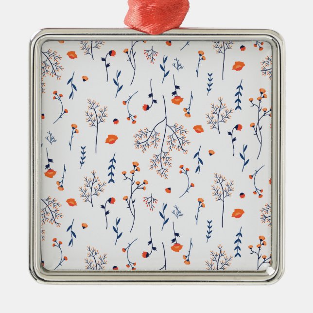 Flower Vår Botanical Blommigt Julgransprydnad Metall (Framsidan)