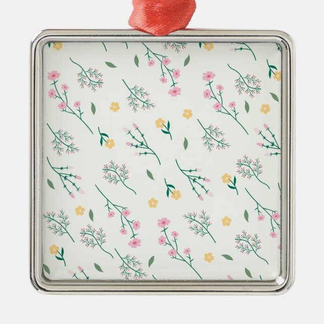Flower Vår Botanical Blommigt Julgransprydnad Metall (Framsidan)