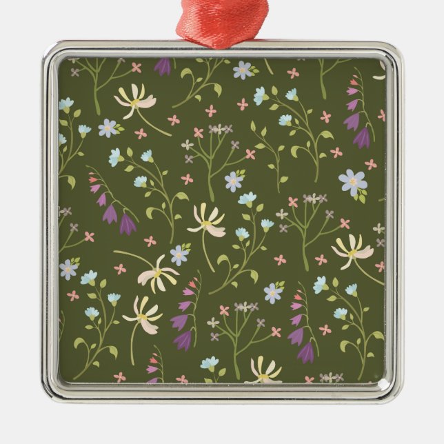 Flower Vår Botanical Blommigt Julgransprydnad Metall (Framsidan)