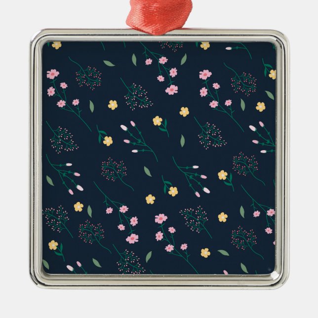 Flower Vår Botanical Blommigt Julgransprydnad Metall (Framsidan)