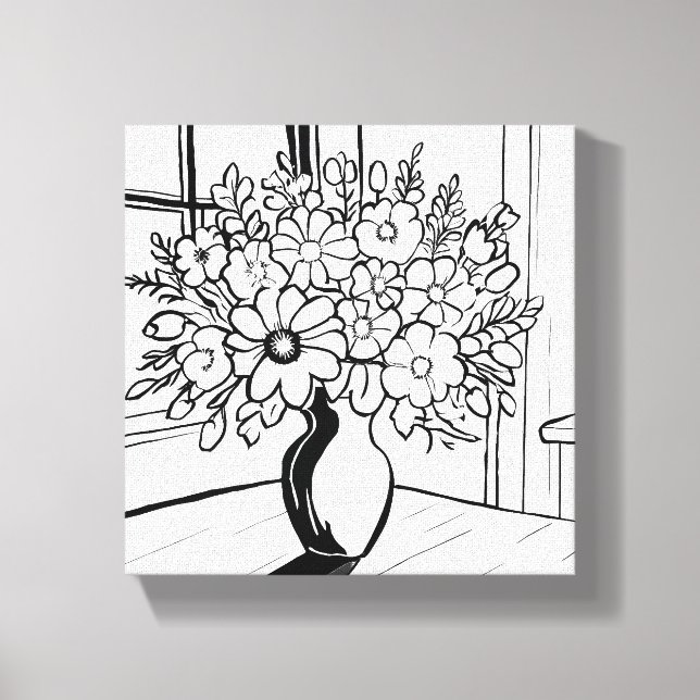 Flower Vas Bouquet Modern minimalist Canvastryck (Framsida)