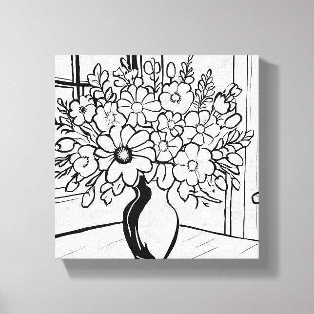 Flower Vas Bouquet Modern minimalist Canvastryck (Framsida)