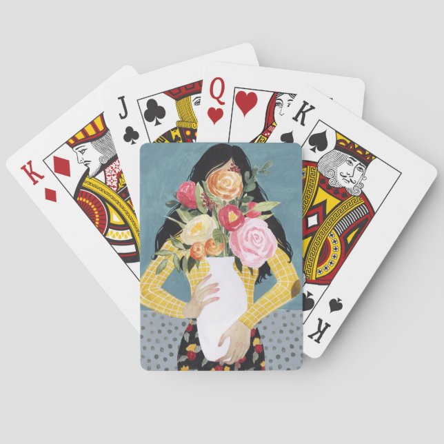 Flower Vas Girl Casinokort (Baksidan)