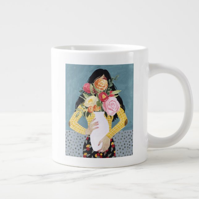 Flower Vas Girl Jumbo Mugg (Höger)