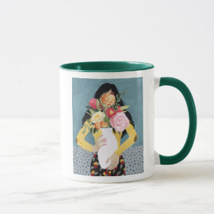Flower Vas Girl Mugg