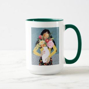 Flower Vas Girl Mugg