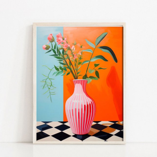 Flower Vase Art Print, Abstract Still Life Oil Pai Poster (Skapare uppladdad)