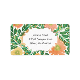 Flower Watercolor Painting Address Label Adressetikett