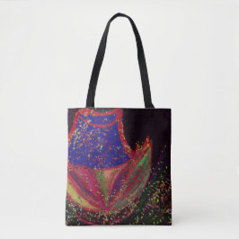 Flower Wearing a Hat Medium Tote Bag Tygkasse