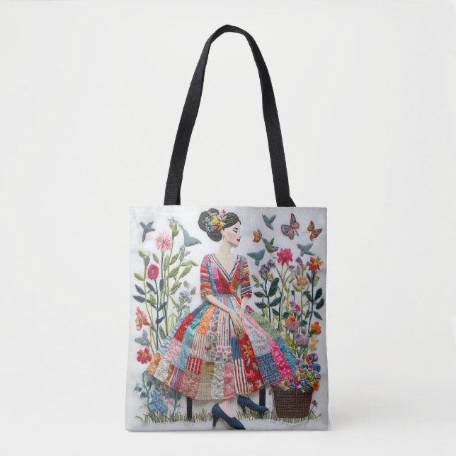 Flower Women Tote Tygkasse (Framsida)