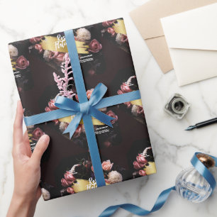 Flower Workshop Black Guld Presentpapper