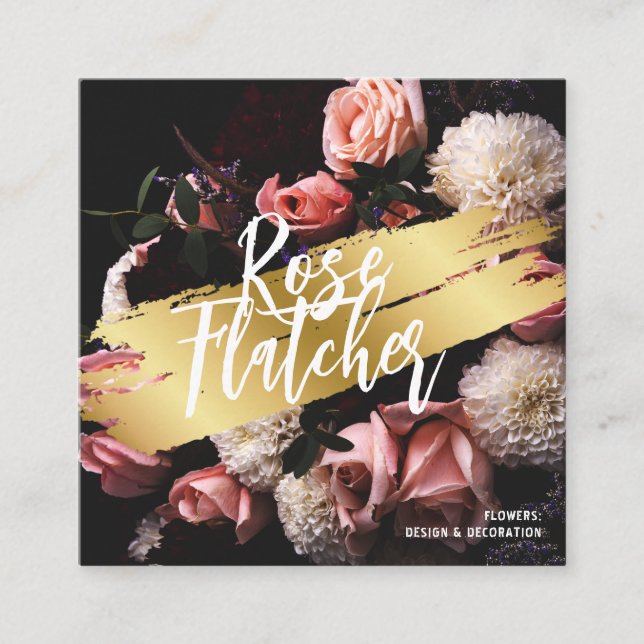 Flower Workshop Black Guld Tidsbeställning Kort (Framsida)