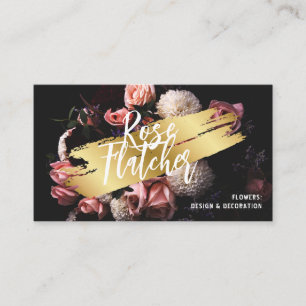 Flower Workshop Black Guld Visitkort