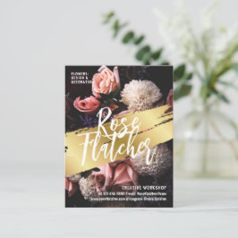 Flower Workshop Black Guld Vykort