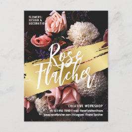 Flower Workshop Black Guld Vykort