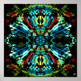 Flower X v2.1 - färglöst mönster pareidolia Poster