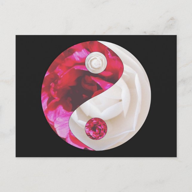 Flower Yin Yang vycard Vykort (Framsida)
