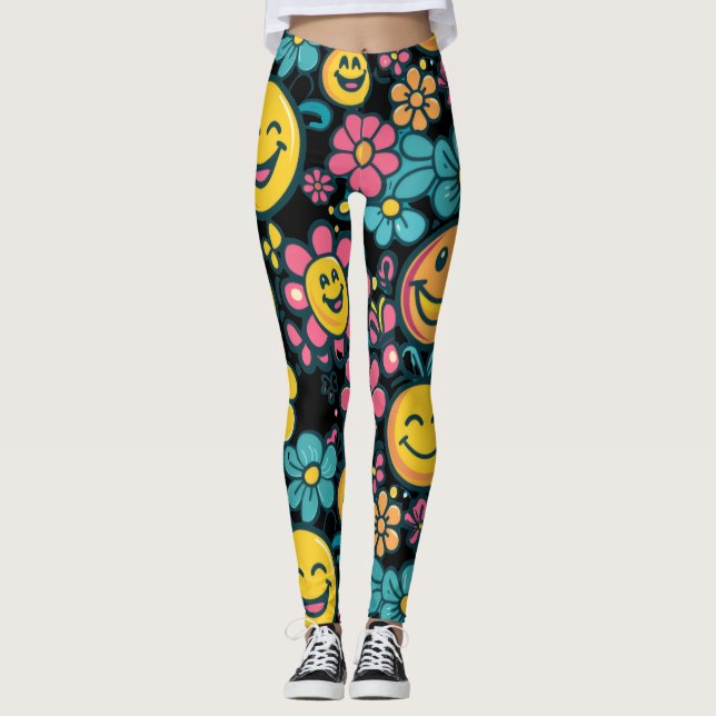 flower yoga gym Leggings (Framsida)