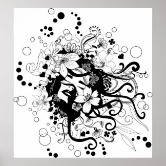 Flowered ansikte poster