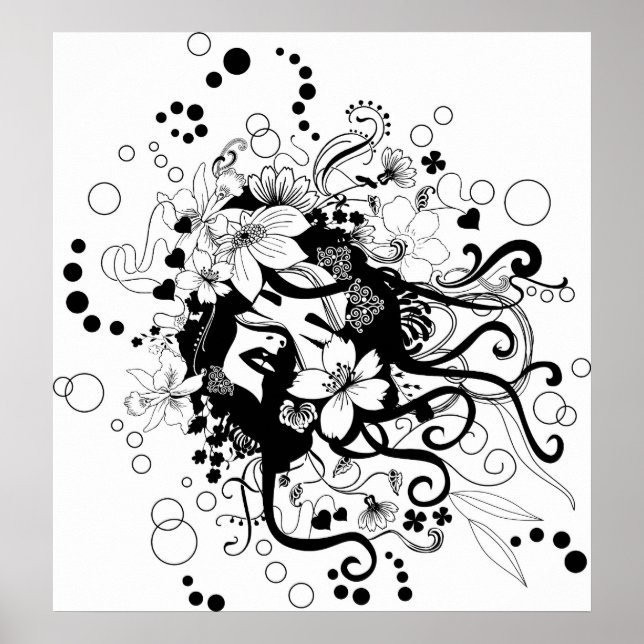 Flowered ansikte poster (Framsidan)