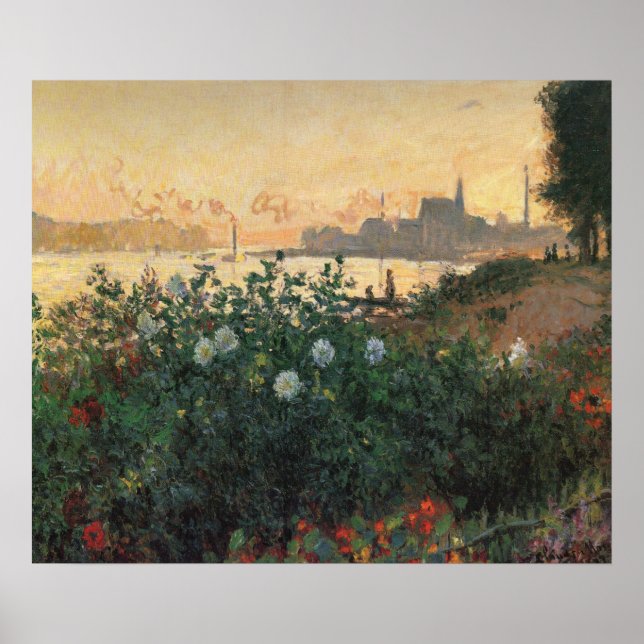 Flowered Riverbank, Argenteuil - Claude Monet Poster (Framsidan)