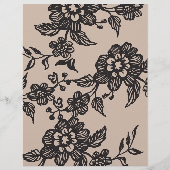 Floweret | Linjär för Rustik DIY-kuvert Reklamblad (Framsidan)