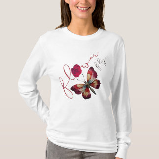 Flowerfly_dgn.no.1- av Maaya Prints, Women LSleeve T Shirt