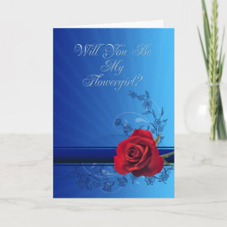 Flowergirl inbjudan med en röd ros