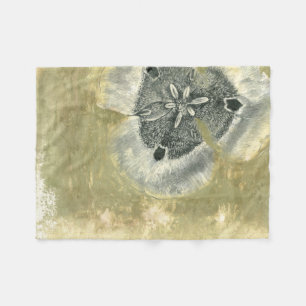 Flowerhead-Abstrakt med Glazed Struktur Fleecefilt