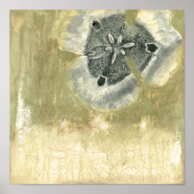Flowerhead-Abstrakt med Glazed Struktur Poster (Framsidan)