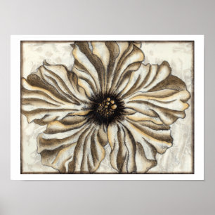 Flowerhead Fresco på Tan Background Poster