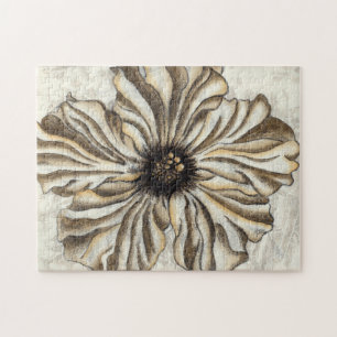 Flowerhead Fresco på Tan Background Pussel