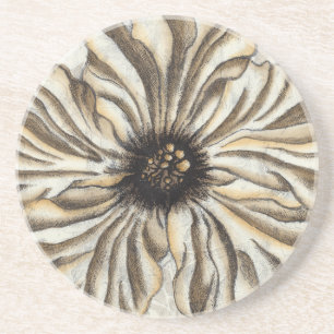 Flowerhead Fresco på Tan Background Underlägg