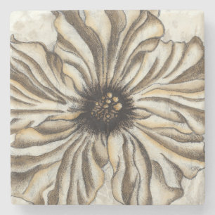 Flowerhead Fresco på Tan Background Underlägg Sten