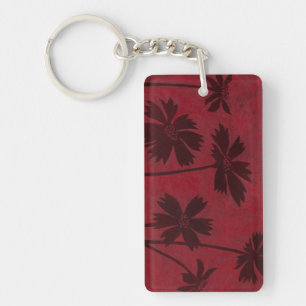 Flowerhead Silhouettes på Crimson Background