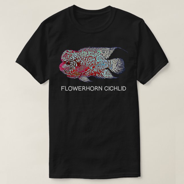 Flowerhorn Cichlids Freshwater Aquarium Fish T Shirt (Design framsida)