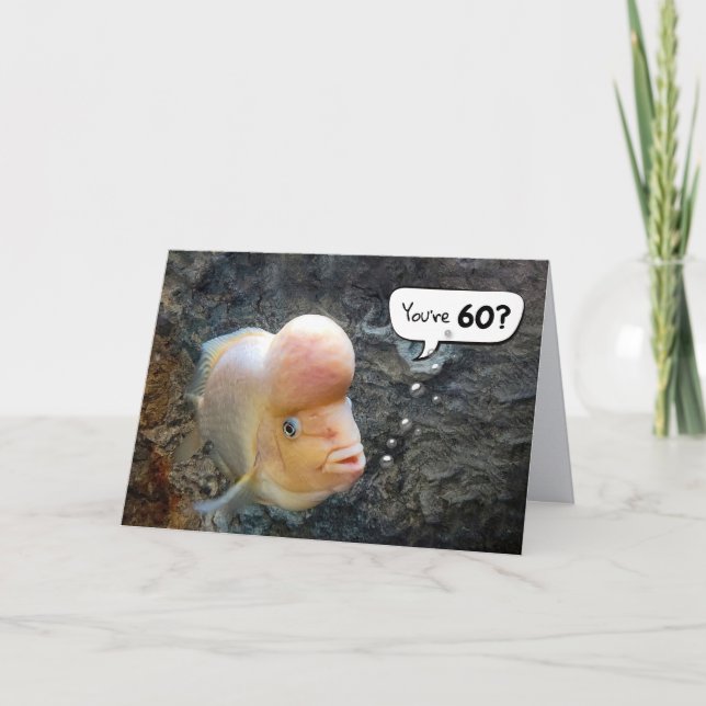 Flowerhorn Fish 60:e födelsedagen Humor Kort (Framsida)