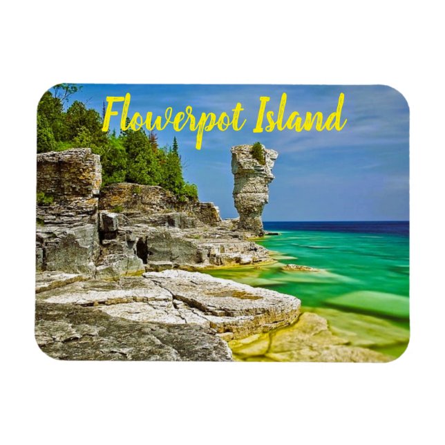 Flowerpot Island Kanada stiliserat Magnet (Horisontell)