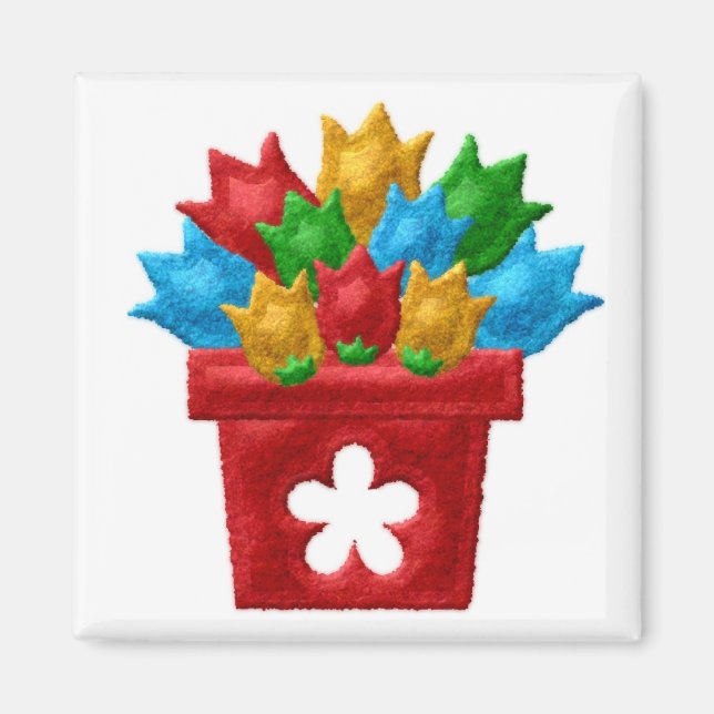 FLOWERPOT Locker Magnets, kylskåp Magnet (Framsidan)