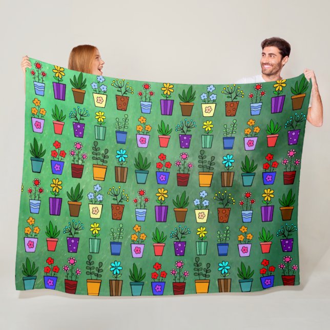 Flowerpots  fleecefilt (På plats)