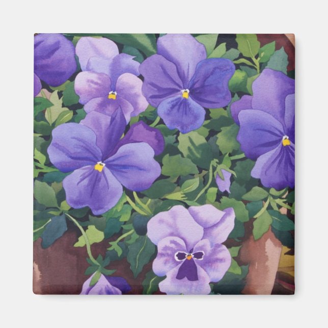 Flowerpots med Pansies 2007 Magnet (Framsidan)