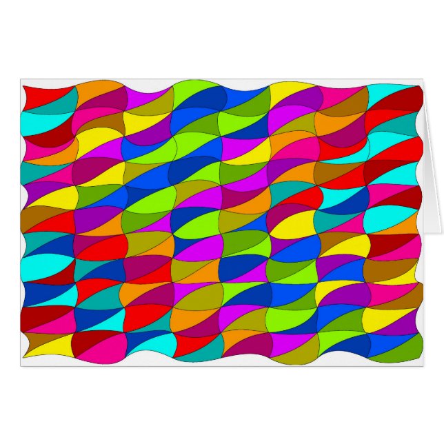 Flowerpower förvirrad mönster hälsningskort (Framsidan Horizontal)