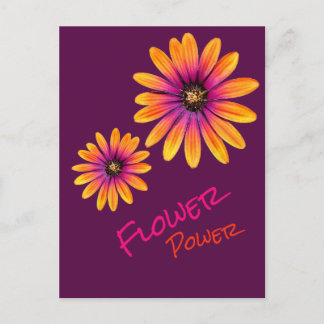FlowerPower Postcard-lila Vykort