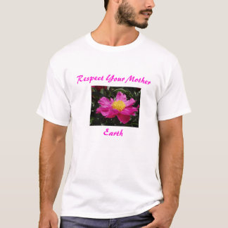Flowers002 jord, respekt din mor tee shirt