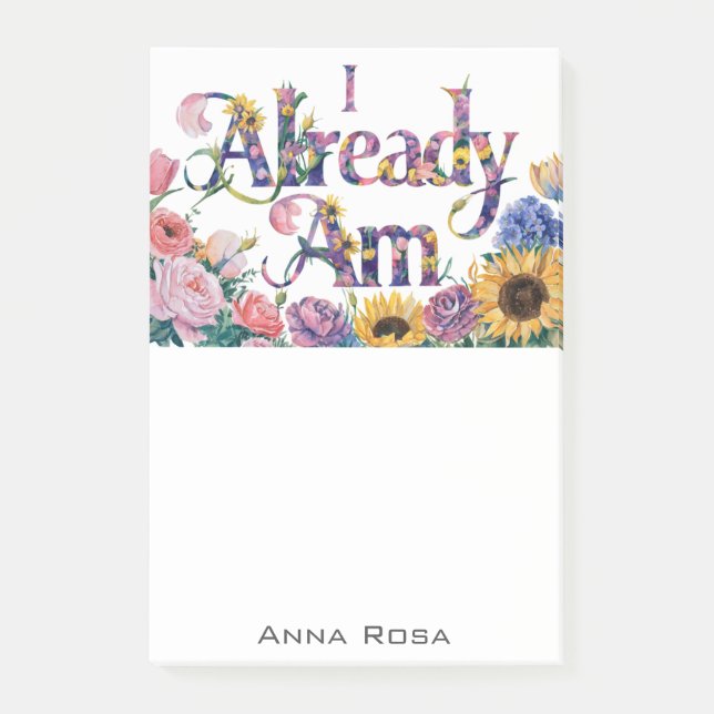 *~* Flowers 11 AM AP85 Manifesting Post-it Block (Framsida)