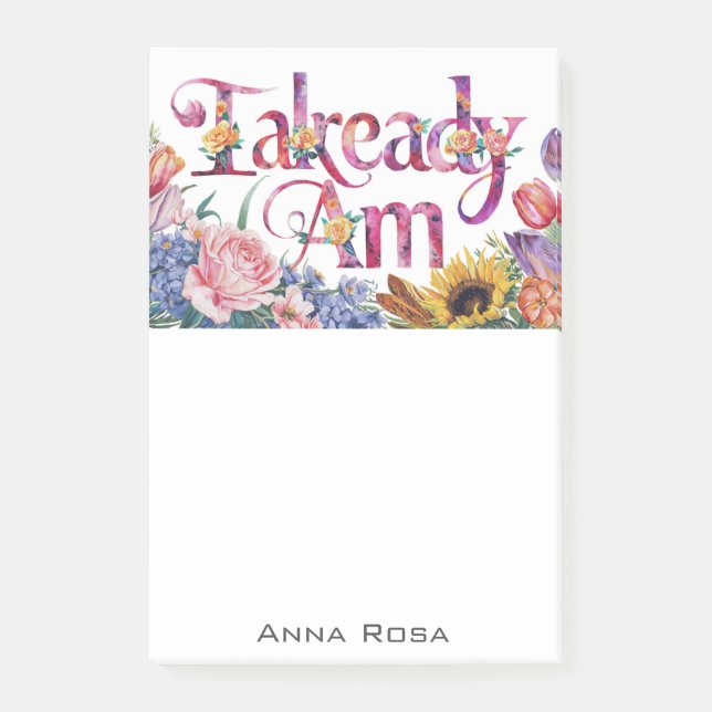 *~* Flowers 12 AM AP85 Manifesting Post-it Block (Framsida)