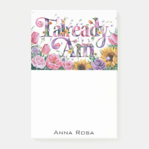 *~* Flowers 13 AM AP85 Manifesting Post-it Block
