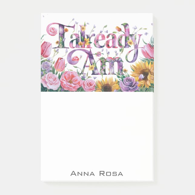 *~* Flowers 13 AM AP85 Manifesting Post-it Block (Framsida)